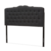 Baxton Studio Lucy Modern and Contemporary Dark Grey Fabric King Size Headboard