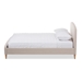 Baxton Studio Mia Mid-Century Light Beige Fabric Upholstered Full Size Platform Bed - CF8814-Light Beige-Full