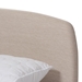 Baxton Studio Mia Mid-Century Light Beige Fabric Upholstered Queen Size Platform Bed - CF8814-Light Beige-Queen