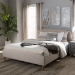 Baxton Studio Mia Mid-Century Light Beige Fabric Upholstered Queen Size Platform Bed - CF8814-Light Beige-Queen