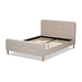 Baxton Studio Samson Mid-Century Light Beige Fabric Upholstered Full Size Platform Bed - CF8815-Light Beige-Full