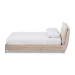 Baxton Studio Adelia Mid-Century Light Beige Whitewash Queen Size Platform Bed - CF8821-Light Beige/Natural-Queen