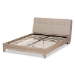 Baxton Studio Adelia Mid-Century Light Beige Whitewash Queen Size Platform Bed - CF8821-Light Beige/Natural-Queen