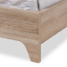 Baxton Studio Adelia Mid-Century Light Beige Whitewash Queen Size Platform Bed - CF8821-Light Beige/Natural-Queen