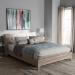 Baxton Studio Adelia Mid-Century Light Beige Whitewash Queen Size Platform Bed - CF8821-Light Beige/Natural-Queen
