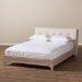 Baxton Studio Adelia Mid-Century Light Beige Whitewash Queen Size Platform Bed - CF8821-Light Beige/Natural-Queen