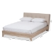 Baxton Studio Adelia Mid-Century Light Beige Whitewash Queen Size Platform Bed - CF8821-Light Beige/Natural-Queen