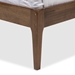 Baxton Studio Ember Mid-Century Dark Grey Fabric and Medium Brown Finish Wood Queen Size Platform Bed - SW8063-Grey/Walnut-M7-Queen