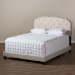 Baxton Studio Lexi Modern and Contemporary Light Beige Fabric Upholstered King Size Bed - CF8747-F-Light Beige-King
