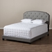 Baxton Studio Lexi Modern and Contemporary Light Grey Fabric Upholstered Queen Size Bed - CF8747-F-Light Grey-Queen