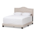 Baxton Studio Emerson Modern and Contemporary Light Beige Fabric Upholstered King Size Bed