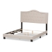 Baxton Studio Emerson Modern and Contemporary Light Beige Fabric Upholstered King Size Bed - CF8747-G-Light Beige-King