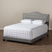 Baxton Studio Emerson Modern and Contemporary Light Grey Fabric Upholstered Queen Size Bed - CF8747-G-Light Grey-Queen