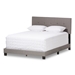 Baxton Studio Hampton Modern and Contemporary Light Grey Fabric Upholstered Full Size Bed