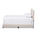 Baxton Studio Cassandra Modern and Contemporary Light Beige Fabric Upholstered Queen Size Bed - CF8747-I-Light Beige-Queen
