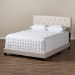 Baxton Studio Cassandra Modern and Contemporary Light Beige Fabric Upholstered Queen Size Bed - CF8747-I-Light Beige-Queen