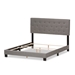 Baxton Studio Cassandra Modern and Contemporary Light Grey Fabric Upholstered Queen Size Bed - CF8747-I-Light Grey-Queen