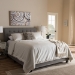 Baxton Studio Cassandra Modern and Contemporary Light Grey Fabric Upholstered Queen Size Bed - CF8747-I-Light Grey-Queen