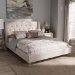 Baxton Studio Adelaide Retro Modern Light Beige Fabric Upholstered Queen Size Platform Bed - CF8862-Light Beige-Queen