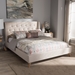 Baxton Studio Adelaide Retro Modern Light Beige Fabric Upholstered Full Size Platform Bed - CF8862-Light Beige-Full