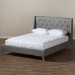 Baxton Studio Adelaide Retro Modern Light Grey Fabric Upholstered King Size Platform Bed - CF8862-Light Grey-King