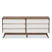 Baxton Studio Hildon Mid-Century Modern White and Walnut Wood 6-Drawer Storage Dresser - Hildon 6DW-Walnut/White-Chest