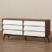 Baxton Studio Hildon Mid-Century Modern White and Walnut Wood 6-Drawer Storage Dresser - Hildon 6DW-Walnut/White-Chest