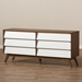 Baxton Studio Hildon Mid-Century Modern White and Walnut Wood 6-Drawer Storage Dresser - Hildon 6DW-Walnut/White-Chest