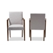 Baxton Studio Andrea Mid-Century Modern Greyish Beige Upholstered Wooden 2-Piece Lounge Chair Set - BBT5267-Greyish Beige-Chair