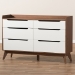 Baxton Studio Brighton Mid-Century Modern White and Walnut Wood 6-Drawer Storage Dresser - Brighton-Walnut/White-6DW-Chest