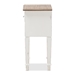 Baxton Studio Dauphine Provincial Style Weathered Oak and White Wash Distressed Finish Wood Nightstand - CHR6VM/M B-CA
