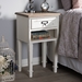 Baxton Studio Dauphine Provincial Style Weathered Oak and White Wash Distressed Finish Wood Nightstand - CHR6VM/M B-CA