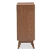 Baxton Studio Calypso Mid-Century Modern White and Walnut Wood 4-Drawer Storage Chest - Calypso-Walnut/White-4DW-Chest