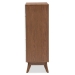 Baxton Studio Calypso Mid-Century Modern White and Walnut Wood 5-Drawer Storage Chest - Calypso-Walnut/White-5DW-Chest