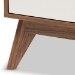 Baxton Studio Calypso Mid-Century Modern White and Walnut Wood 5-Drawer Storage Chest - Calypso-Walnut/White-5DW-Chest