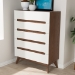 Baxton Studio Calypso Mid-Century Modern White and Walnut Wood 5-Drawer Storage Chest - Calypso-Walnut/White-5DW-Chest