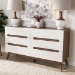 Baxton Studio Calypso Mid-Century Modern White and Walnut Wood 6-Drawer Storage Dresser - Calypso-Walnut/White-6DW-Chest