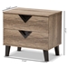 Baxton Studio Swanson Modern and Contemporary Light Brown Wood 2-Drawer Nightstand - W-602A