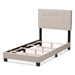 Baxton Studio Brookfield Modern and Contemporary Beige Fabric Twin Size Bed - CF8747B-Beige-Twin