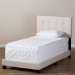 Baxton Studio Brookfield Modern and Contemporary Beige Fabric Twin Size Bed - CF8747B-Beige-Twin