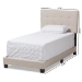 Baxton Studio Brookfield Modern and Contemporary Beige Fabric Twin Size Bed - CF8747B-Beige-Twin