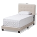 Baxton Studio Brookfield Modern and Contemporary Beige Fabric Twin Size Bed - CF8747B-Beige-Twin