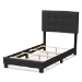 Baxton Studio Brookfield Modern and Contemporary Charcoal Grey Fabric Twin Size Bed - CF8747B-Charcoal-Twin