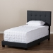 Baxton Studio Brookfield Modern and Contemporary Charcoal Grey Fabric Twin Size Bed - CF8747B-Charcoal-Twin