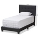 Baxton Studio Brookfield Modern and Contemporary Charcoal Grey Fabric Twin Size Bed - CF8747B-Charcoal-Twin