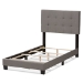 Baxton Studio Brookfield Modern and Contemporary Light Grey Fabric Twin Size Bed - CF8747B-Grey-Twin