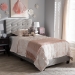 Baxton Studio Brookfield Modern and Contemporary Light Grey Fabric Twin Size Bed - CF8747B-Grey-Twin
