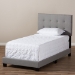 Baxton Studio Brookfield Modern and Contemporary Light Grey Fabric Twin Size Bed - CF8747B-Grey-Twin