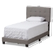 Baxton Studio Brookfield Modern and Contemporary Light Grey Fabric Twin Size Bed - CF8747B-Grey-Twin