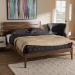 Baxton Studio Elmdon Mid-Century Modern Solid Walnut Wood Slatted Headboard Style King Size Platform Bed - SW8066-Walnut-M17-King